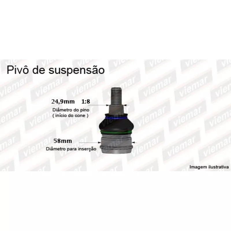Pivo Inferior Ld / Le D20 92/. D40/silverado/d6000/6100 Pino 24,90mm Viemar