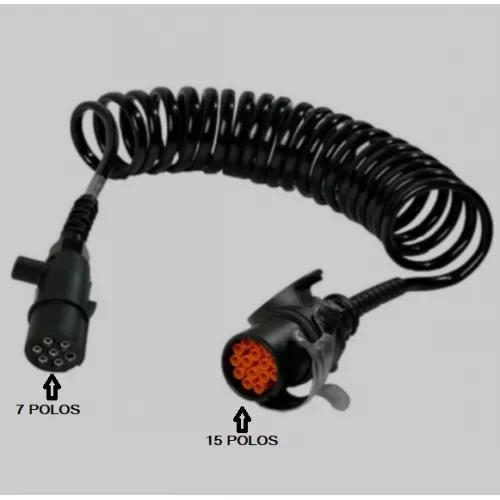 Chicote Eletrico Espiral Cavalo/carreta 7 / 15 Polos 6.5 Metros C/tomada C/abs - Moderna Fina Petra